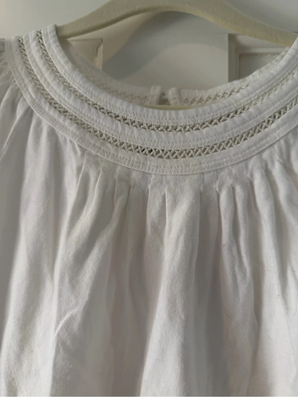 GAP White Smocked Neck Short Sleeve Girls' Top